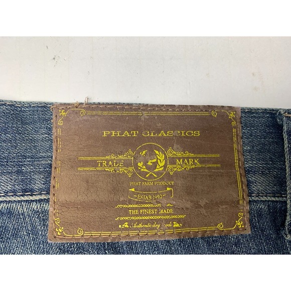 Vintage Phat Farm Classics Jeans 44x32 Y2k Rap Hip Hop Hipster Embroidered - Picture 12 of 14